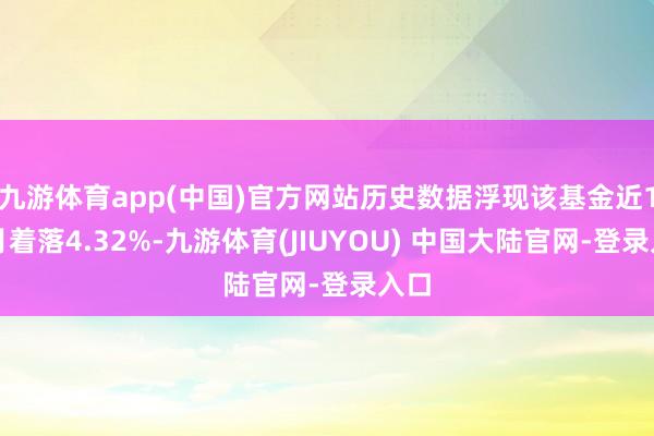 九游体育app(中国)官方网站历史数据浮现该基金近1个月着落4.32%-九游体育(JIUYOU) 中国大陆官网-登录入口