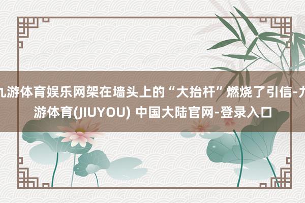 九游体育娱乐网架在墙头上的“大抬杆”燃烧了引信-九游体育(JIUYOU) 中国大陆官网-登录入口