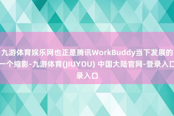 九游体育娱乐网也正是腾讯WorkBuddy当下发展的一个缩影-九游体育(JIUYOU) 中国大陆官网-登录入口